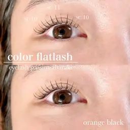 【初回】カラーフラットラッシュ120本（オフ、アイシャンプー込み）