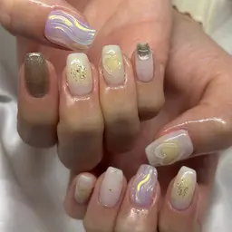 【オフなし】90分お持ち込みネイル(ワンカラーベース・アート6本程度)