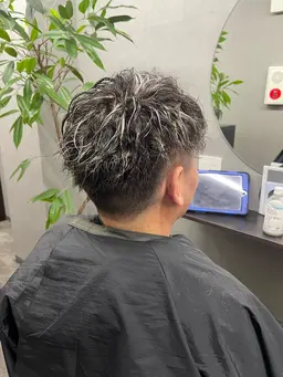 🔹メンズ限定🔹【🌈カット&ハイライトメッシュcap🌈】ホワイトシルバーメッシュやるならコレ‼️