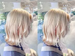 【クーポン人気No.2】ケアブリーチ+髪質改善カラー+うる艶TR込み¥15000