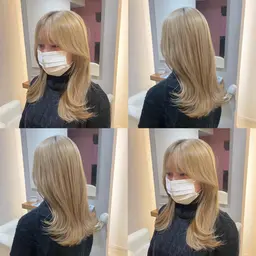 🌈【⭕️3回まで使える】【綺麗なハイトーン維持に】ブリーチリタッチ+髪質改善カラー🌈