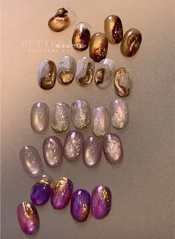 秋冬マグネットニュアンスネイル