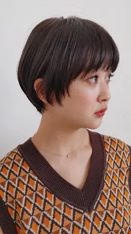 20代〜30代限定カットカラーハイライト　ショート　メイク　ビフォーアフター撮影