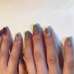 ハンド☆オフ込み☆ワンカラー+2本アート￥7700