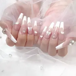 ✨チップ長さ出し✨【おすすめ】ワンカラー/マグネット/ラメ＋10本フレンチ