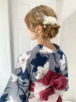 浴衣着付け+ヘアセット