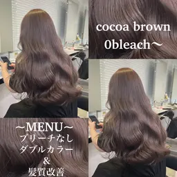 【🌷垢抜け透明感カラー🌷】ブリーチ無しダブルカラー➕オンカラー➕トリートメント🩰🤍