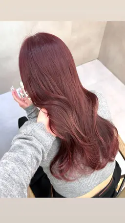 初カラーの方にもおすすめ🩵ブリーチなしWcolorでつくる春の暖色カラー➕Aujua内部補修Treatment ໒꒱