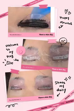 🖤 ꫛꫀꪝ韓国マスカラパーマ🖤まつ毛の先端まで黒さと艶を与えまつ毛を濃く太く長く見せるトリートメント♪¥5500