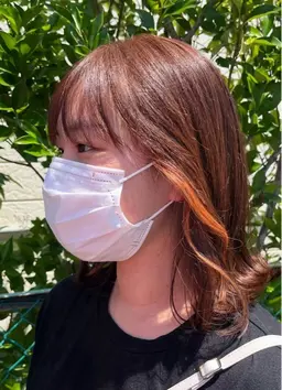 🌼 「さりげないのに可愛い。ワタシだけのインナーカラー」「派手すぎないけど遊びたい」(全体カラー+ポイントブリーチ込)