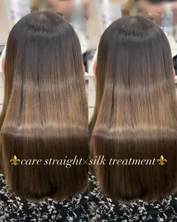 朝忙しい女性のための、ケアストレート🥰🤍艶トリートメント付き🩷カット込みです❣️乾かしただけの艶髪を叶えます✨✨