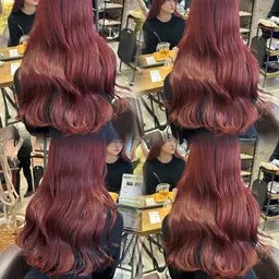 ブリーチなしダブルカラー　暖色カラー