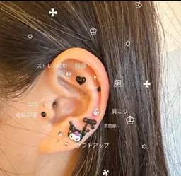 導入！耳つぼジュエリー耳ツボ 🩵 ☆両耳10粒シンプルコース ☆￥3,000