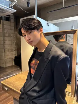 【自然な仕上がり】 メンズカット＋全体ストレートパーマ