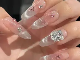 【ソフトジェルオフ込み】ちゅるんマグネットフレンチネイル ¥8,980