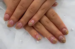 ハンドネイル ワンカラー ラメグラデーション