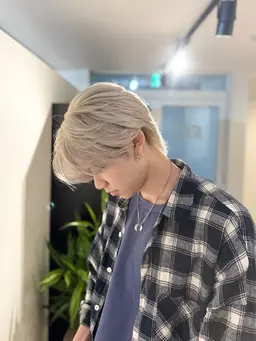 メンズカット+全体ブリーチダブルカラー(ワンブリーチ)【千葉駅/メンズカラー/学割U24】