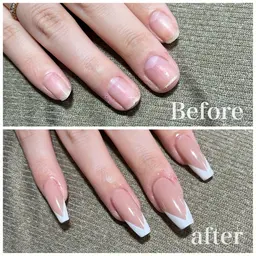 【ジェルチップ長さ出し】【ご新規様オフ¥0】フレンチ／ホワイトグラデーションす