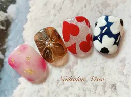 🌼(オフ込み)FOOT親指アート2本/ワンカラー