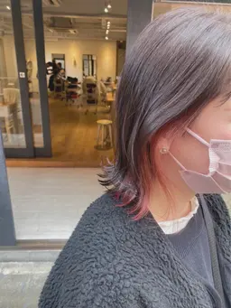 おしゃれ感アップ☆🌈インナーカラー(部分ブリーチ+全体カラー込み)＋カット