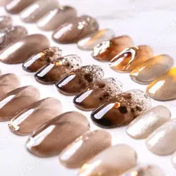 おまかせ 秋冬ちゅるんと ニュアンスネイル オフィスネイル フルアート パラジェル有料変更可【オフ無料】