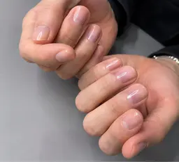 【4月限定価格】艶出し◎清潔感のあるクリアな指先に*メンズネイルケア+クリア,¥4,800→¥3,800