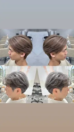 カット＋ハイライトor白髪ぼかしハイライト