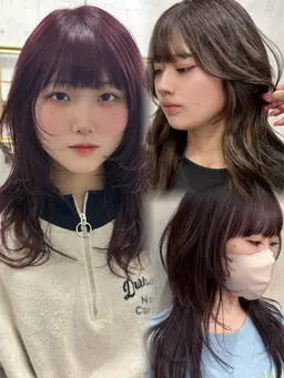 【🤍盛れるレイヤーカット🎀】韓国レイヤー/ハッシュカット🪽+ブリーチなし艶カラー+ダメージ補修トリートメント🫧