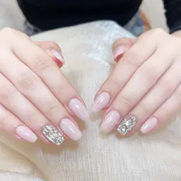 💝ワンカラ+2本ストーン埋めつくしアート💝