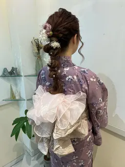 🏮👘浴衣着付け+ヘアセット(飾り帯¥7000)🏮👘