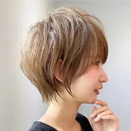 【✨ミルクティーベージュ✨】ショートカット💇🏻♀️+ダブルカラー🩵+ケアトリートメント🫧