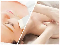 美肌と癒しの脱毛【お顔脱毛+超音波毛穴洗浄+美肌パック+上半身&ヘッドマッサージ】