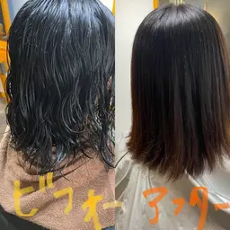 酸性ストレート(髪質改善)カット+トリートメント付き