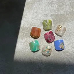 ⭐️フット親指1本アート/親指以外の所2色まで選べます。持ち込み画像可能◎