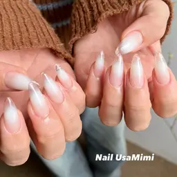 🌸卒業式にもおすすめ🌸長さ出し10本＋先端クリアチーク【ご新規様オフ無料🆓！】