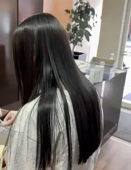 髪質改善酸性ストレートパーマ+ブロー