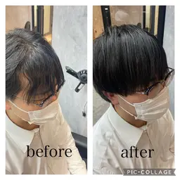 🔵【再来様クーポン】メンズカット＋前髪縮毛矯正　(眉カット＋トリートメント付き)