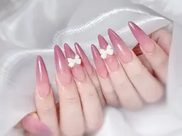 【チップ☆長さだし】ワンカラーorラメグラデーション🎁無料パーツ2個付き「ジェルオフ無料」