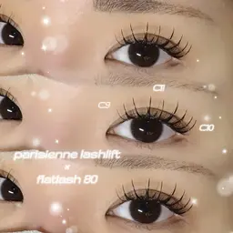 🪞 パリジェンヌパリジェンヌラッシュリフト×フラットラッシュ80本）《アイシャンプー・コーティング付》