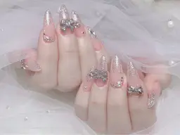 チップ長さだし💕10本持ち込みデザインコース❤️‍🔥ラインストーンパーツつけ放題 ¥12980→11980