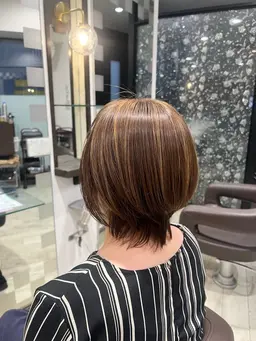 【白髪ぼかし明るめカラー】カット+明るめ白髪染め