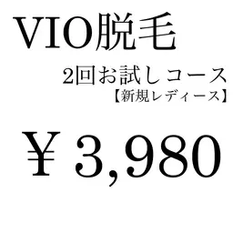 No.2人気 𝜗𝜚˚⋆《2回コースVIO脱毛¥3,980》