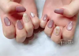 他店ジェルオフ無料・ケア込!マグネットネイル+アート2本付