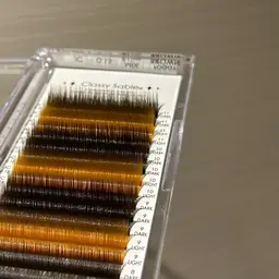 カラーエクステ80本から100本【ダークブラウンorライトブラウン】　セーブル