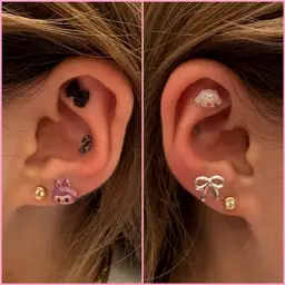 写真を撮らせて頂ける方!耳ツボジュエリー💎片耳3粒ずつ耳リフレ付き