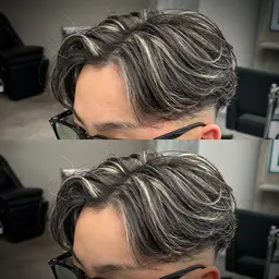 【カラー人気No.1】メンズハイライトメッシュ+カット ¥3,900