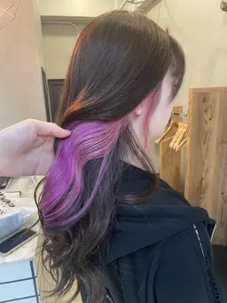 【デザインカラー】インナー、裾カラー、ハイライト、アンブレラetc...【ケアブリーチ】