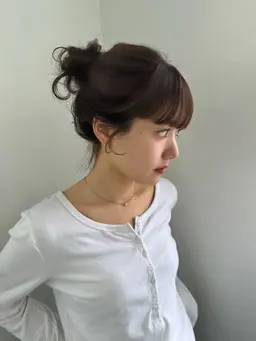 前髪・顔周りカット+髪質改善カラー🤍+リンゴ幹細胞トリートメント✨(髪質改善トリートメント)