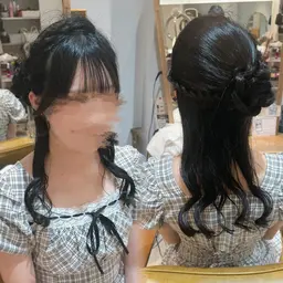 希望日リクエストOK《卒業式💜推し活全力応援💗】ふわふわ＆キラキラヘアセット　　※再来4000円