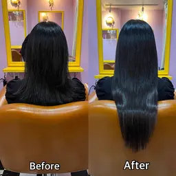 エクステ長さおへそ辺り(MIX施術)シールエクステ&ちび編み込み人毛エクステ【合計80本/140g】⭕️13500円